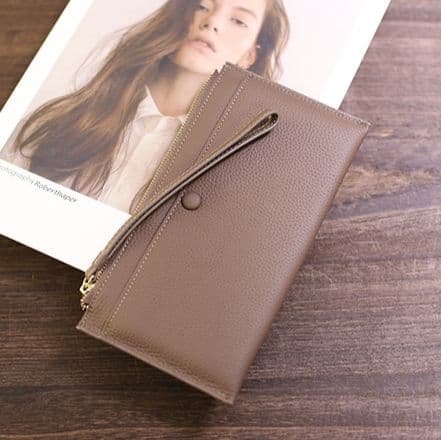 メンズ長財布 本革薄型長財布ストラップ付きスリムタイプ