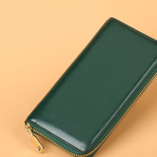 メンズ長財布 本革製ラウンドファスナー薄型長財布
