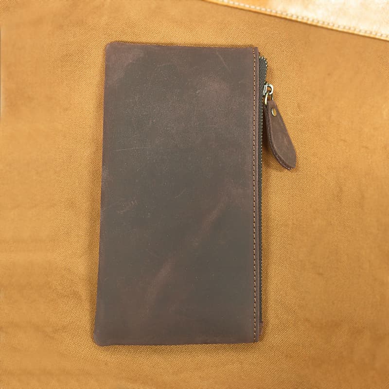 メンズ長財布 極薄フラット本革長財布