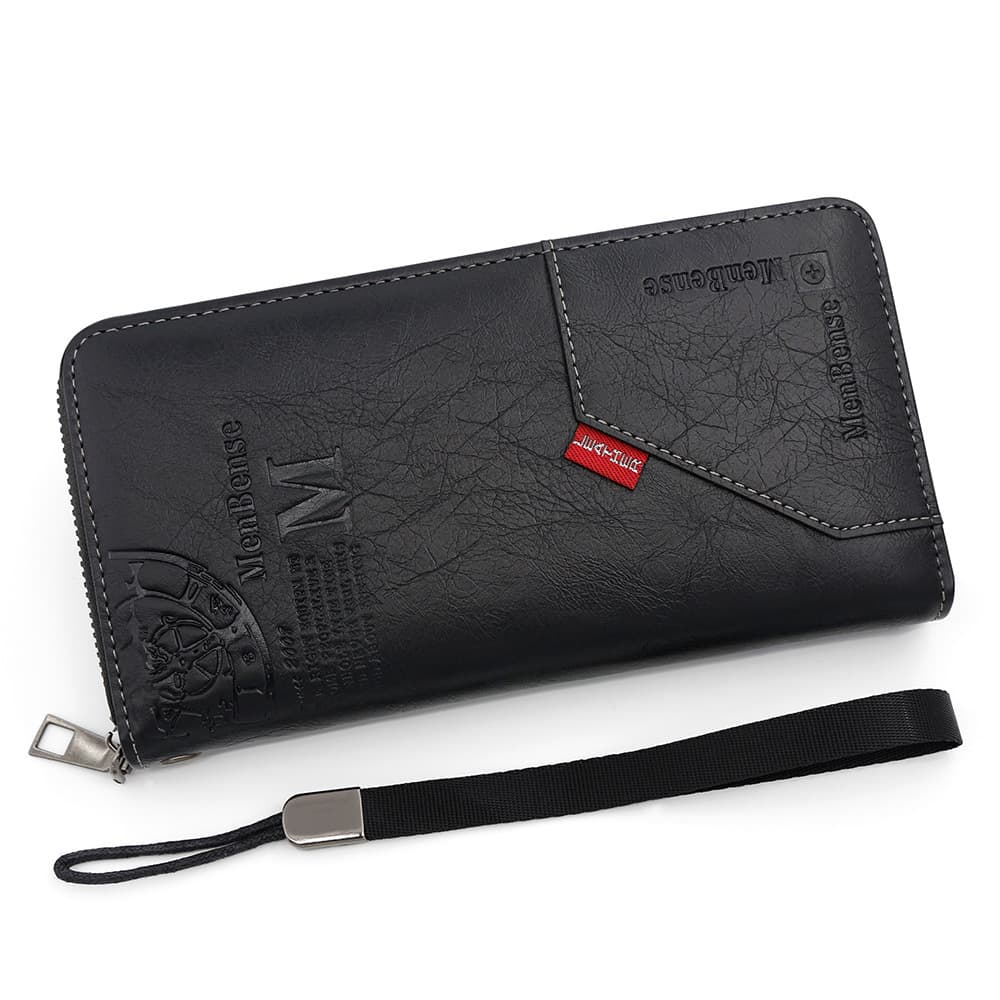 メンズ長財布 スマート収納ジッパー長財布