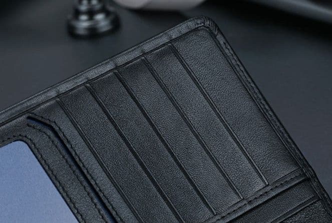 メンズ長財布 薄い スリム上質レザー長財布