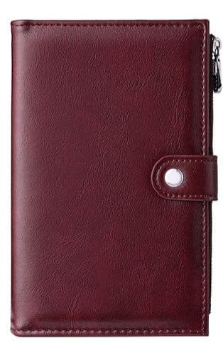 メンズ長財布 小型 本革ボタン留め財布