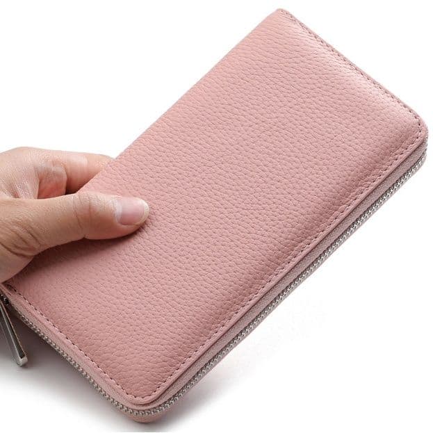 メンズ長財布 牛革型押しラウンド財布