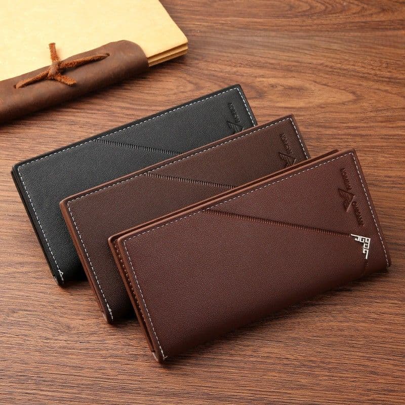 メンズ長財布 洗練スリム角飾り長財布