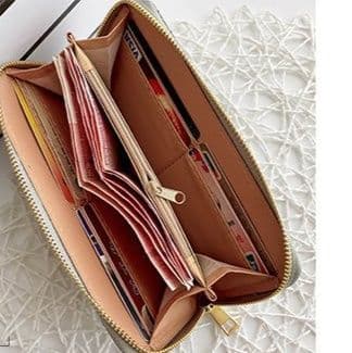 メンズ長財布 編み込み模様薄型長財布