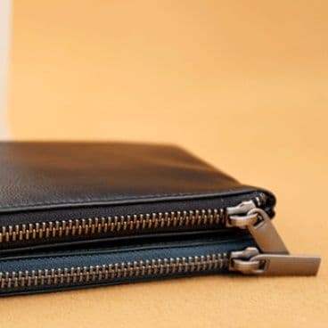 メンズ長財布 本革製薄型ジップ式多機能長財布