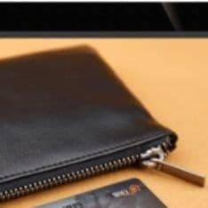 メンズ長財布 本革製薄型ジップ式多機能長財布