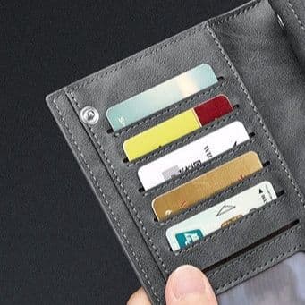 メンズ長財布 多機能ジップ式スマートフォン収納コンパクト長財布