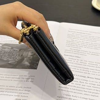メンズ長財布 コンパクト多機能カード収納付きスナップボタン留め長財布