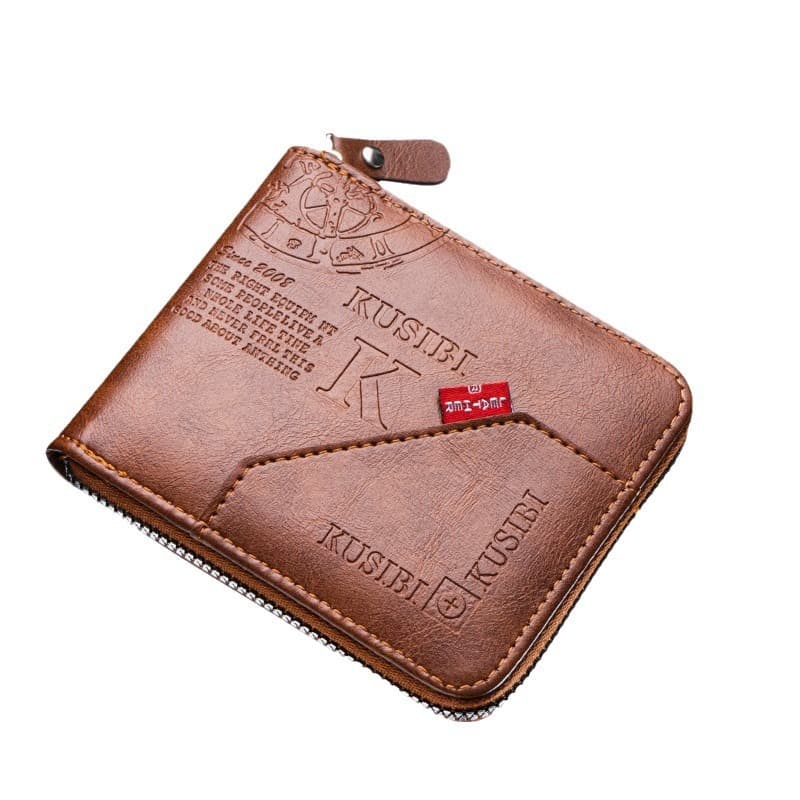 メンズ コンパクト型ラウンドジップ二つ折り財布
