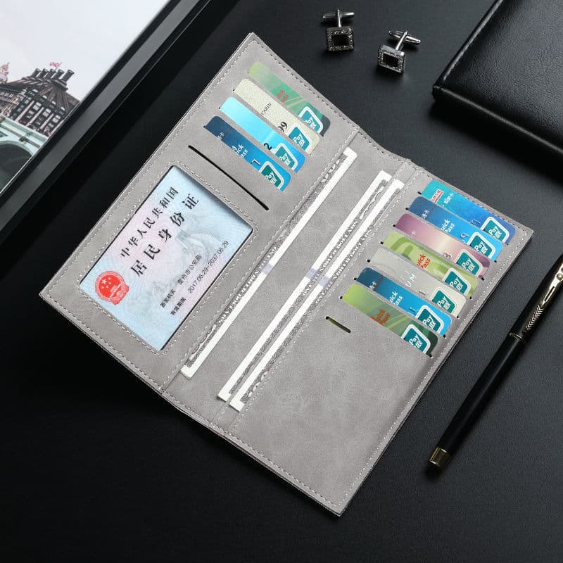 メンズ長財布 上質皮革仕様の薄型スリム長財布
