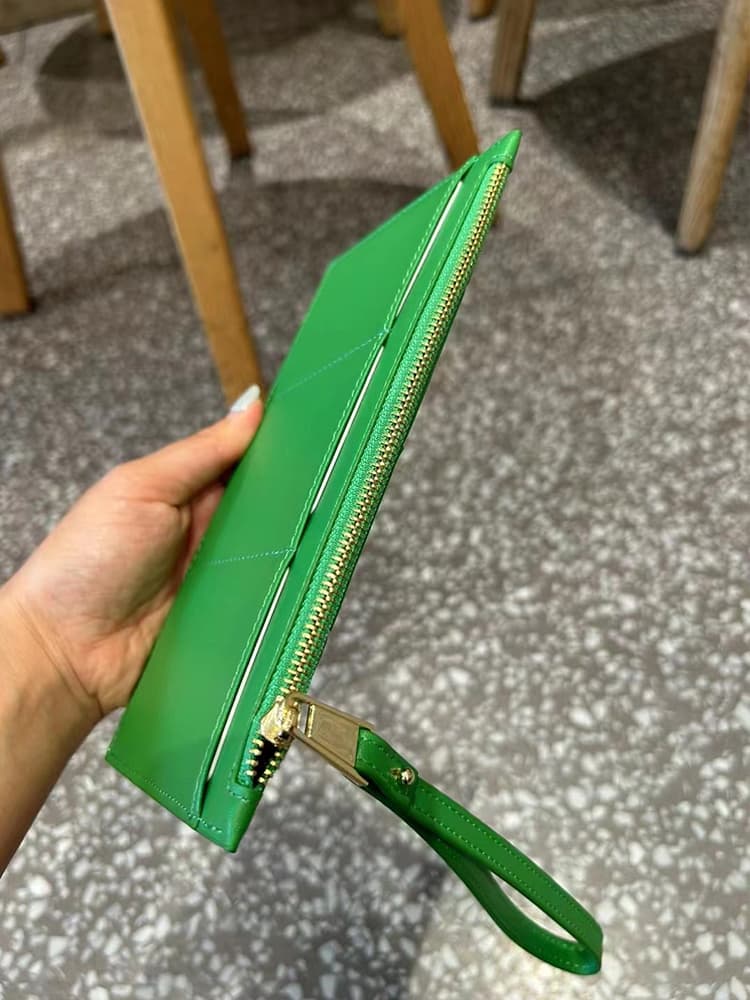 メンズ長財布 薄い 格子模様スリム長財布
