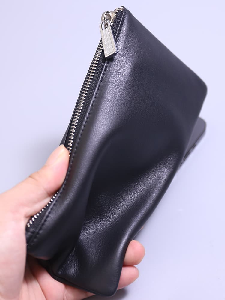 メンズ長財布 コンパクト スマート薄型ファスナー長財布
