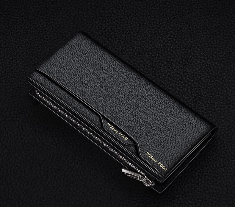メンズ長財布 コンパクト スマートリストレザー財布