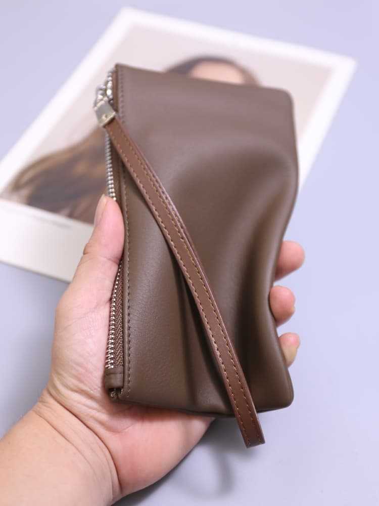 メンズ長財布 コンパクト スマート薄型ファスナー長財布
