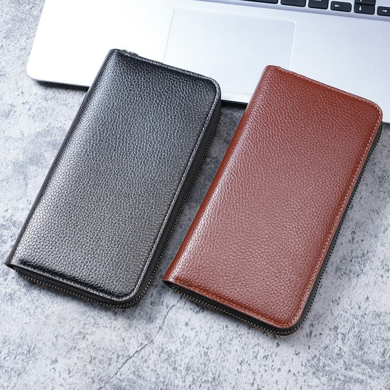 メンズ長財布 スリムジッパー長財布