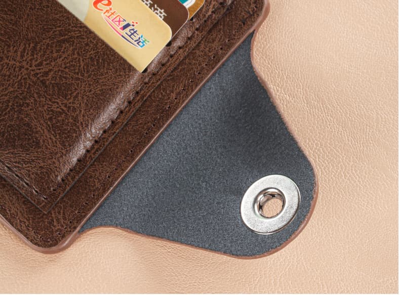 メンズ長財布 二つ折りスナップボタン財布