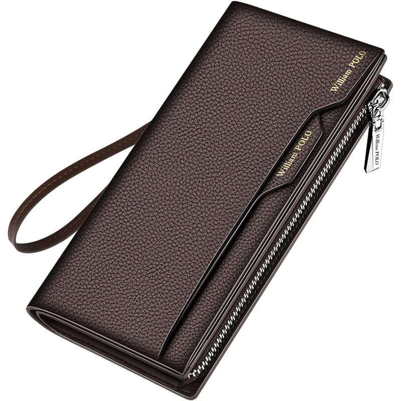 メンズ長財布 薄い スマートスリム本革ハンドストラップ財布