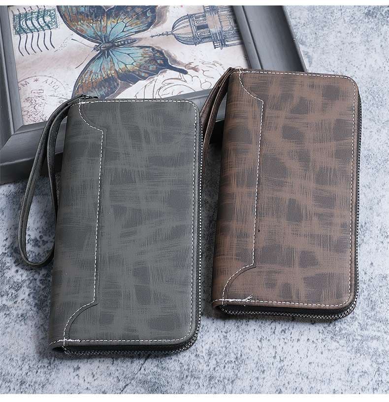 メンズ長財布 薄型ジッパー式長財布