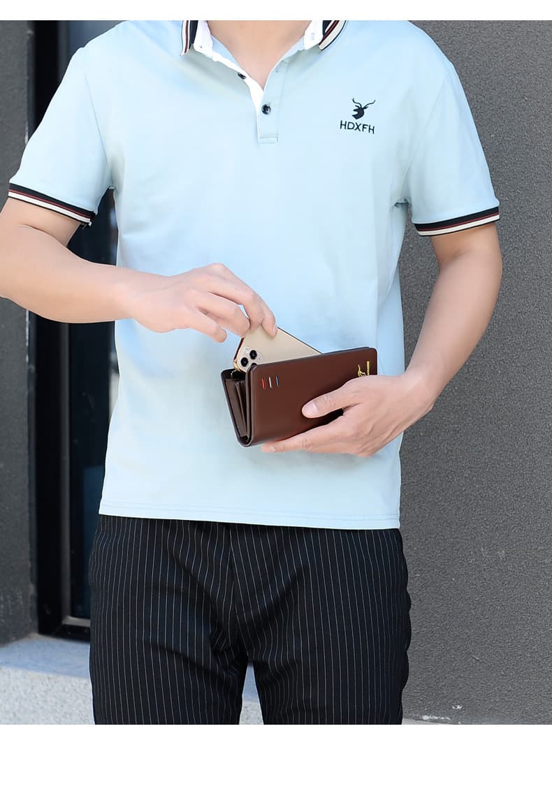 メンズ長財布 多機能スマホ収納長財布
